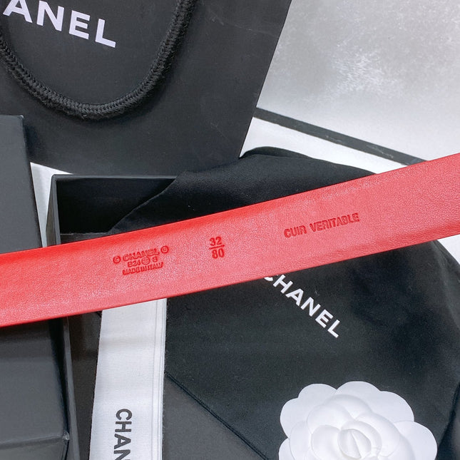 CHANEL 26S BELT 30 MM IN RED CALFSKIN 670906