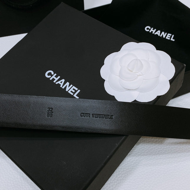 CHANEL 26S BELT 30 MM IN BLACK CALFSKIN 670909