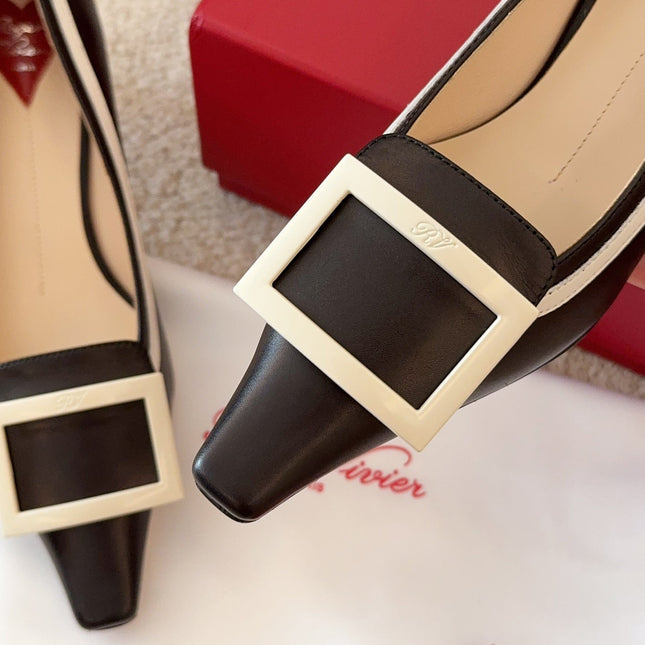 VIV’ CANARD PUMPS IN BLACK SHINY CALFSKIN