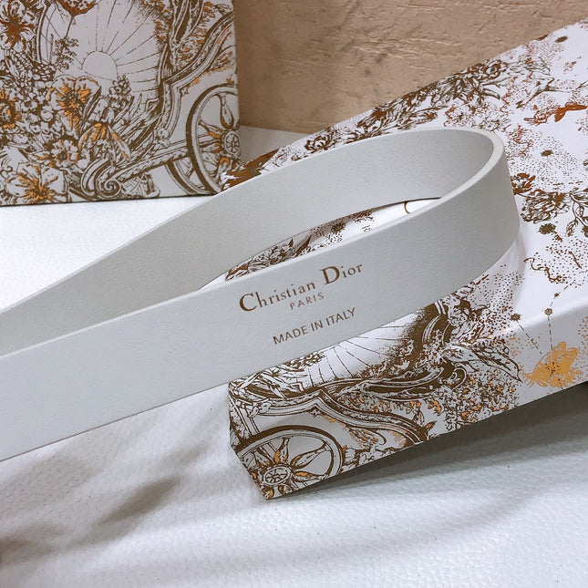 DIOR 26S BELT 25 MM IN WHITE CALFSKIN 655082