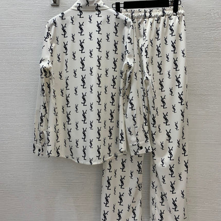 YSL 26S LONG-SLEEVE SHIRT & STRAIGHT-LEG PANTS SET 452