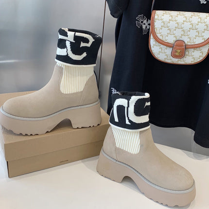 MINI MARTIN BOOTS IN ECRU TAN SUEDE