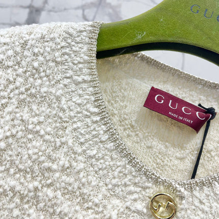Gucci 2025 Cardigan Cream White Wool