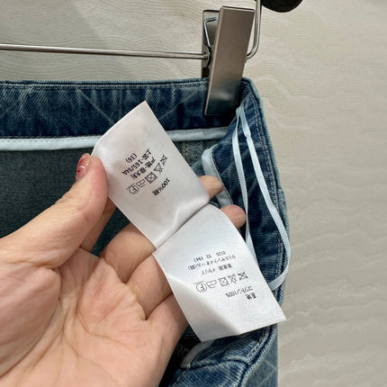 DIOR RETRO WASHED PLARETRO WASHED PLAID DENIM MINI SKIRT