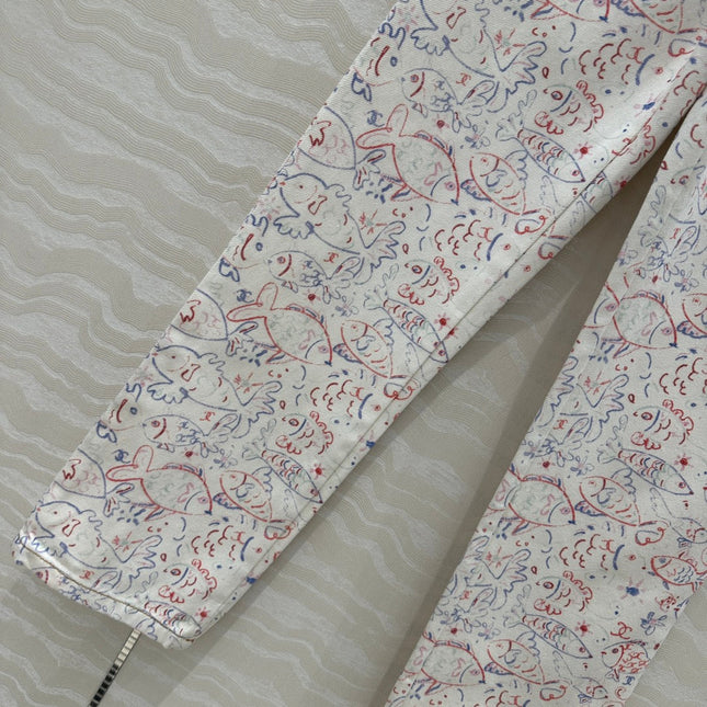 CC Straight Pants Multicolor Denim Cotton