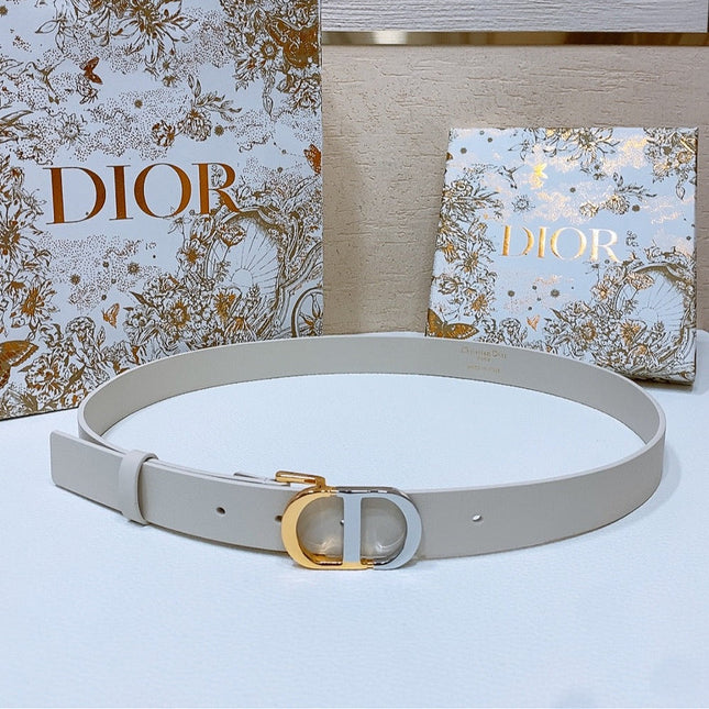 DIOR 26S BELT 25 MM IN CREAM WHITE CALFSKIN 668367