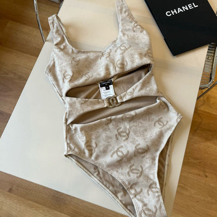SWIMSUIT IN NUDE EMBROIDERED LOGO 626005
