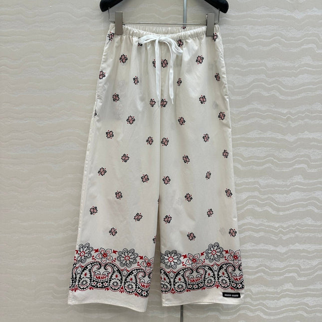 MIUMIU STRAIGHT-LEG CROPPED PANTS WITH ELASTIC WAISTBAND 261440