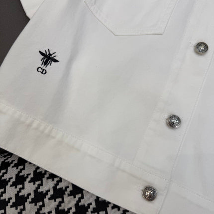 DIOR WHITE SHORT-SLEEVE DENIM JACKET