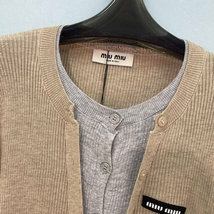 MIUMIU 26S ROUND-NECK KNIT CARDIGAN 1394