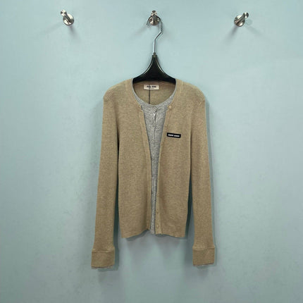 MIUMIU 26S ROUND-NECK KNIT CARDIGAN 1394