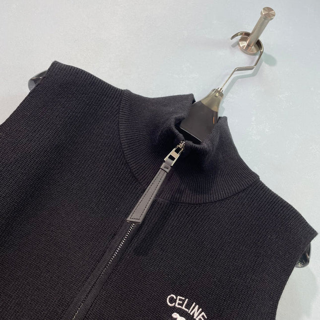 CELINE 26S ZIP-UP KNIT VEST 664
