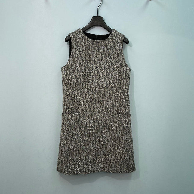 DIOR 26S SLEEVELESS TWEED MINIDRESS 1548