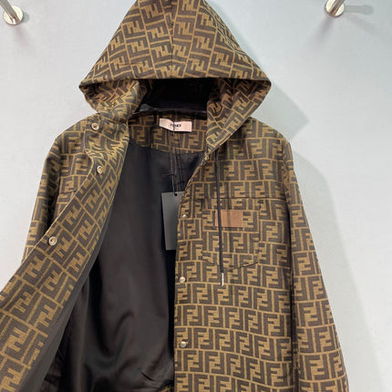 FENDI 26S CROPPED HOODED KNIT JACKET 509