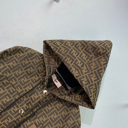 FENDI 26S CROPPED HOODED KNIT JACKET 509