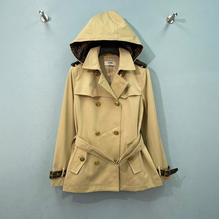FENDI 26S HOODED TRENCH COAT 510