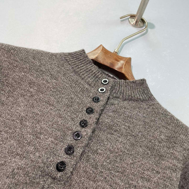 DIOR 26S BUTTON MOCK-NECK KNIT SWEATER 1617