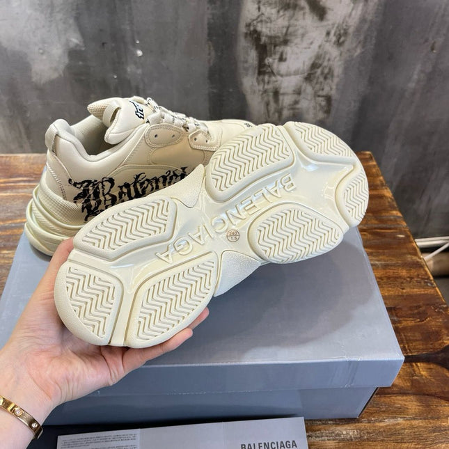 TRIPLE S SNEAKER DIY METAL IN WHITE CALFSKIN