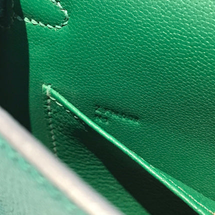 HM KELLY MINI 20 GREEN EPSOM GOLD HARDWARE