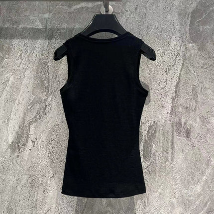 Anagram Tank Top Black Cotton