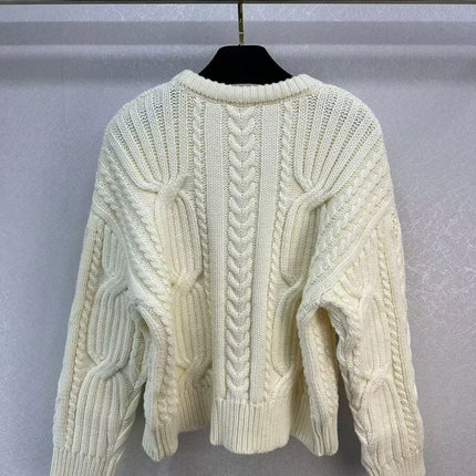 Celin Black Triomphe Cream Sweater