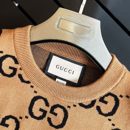 GG Camel/Wool Jumper Black Monogram