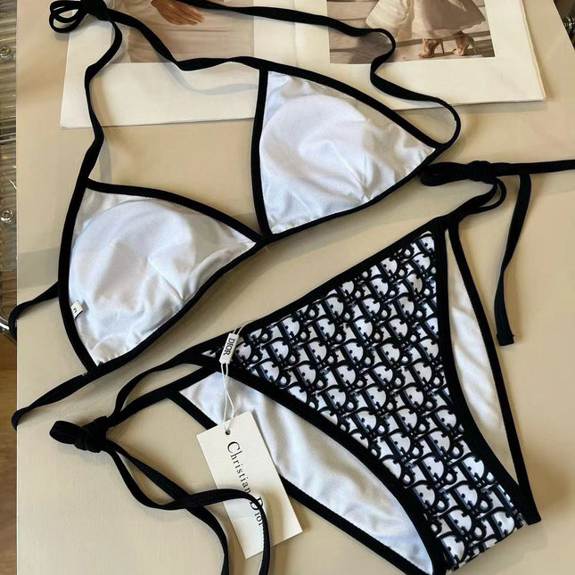 CD Oblique Bikini Navy Blue Polyamide