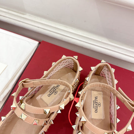 BALLET FLATS ROCKSTUD MESH WITH CRYSTALS IN ROSE CANNELLE