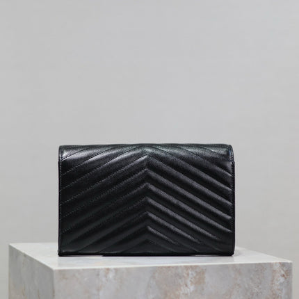 WOC 23 IN BLACK CAVIAR LAMBSKIN SILVER HARDWARE