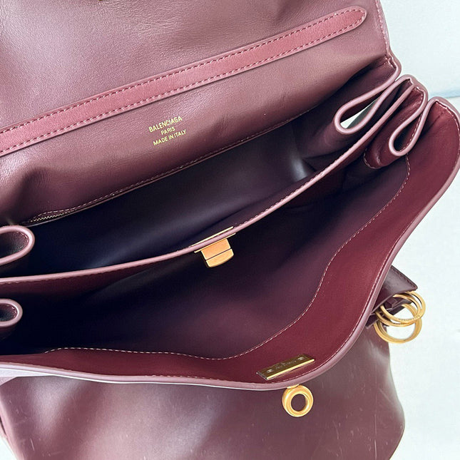 RODEO MEDIUM BAG 35 IN BURGUNDY SMOOTH CALFSKIN GOLD HARDWARE