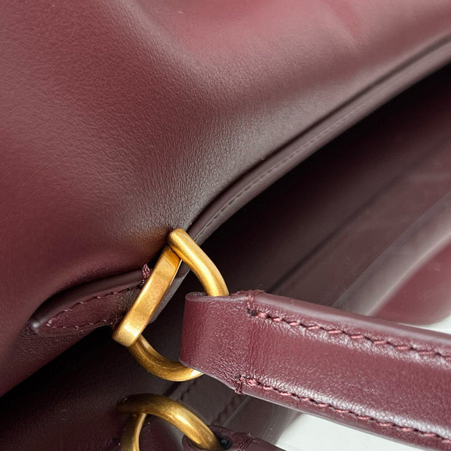 RODEO MEDIUM BAG 35 IN BURGUNDY SMOOTH CALFSKIN GOLD HARDWARE