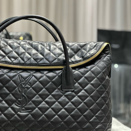 ES GIANT 56 BLACK COWHIDE LEATHER TRAVEL BAG
