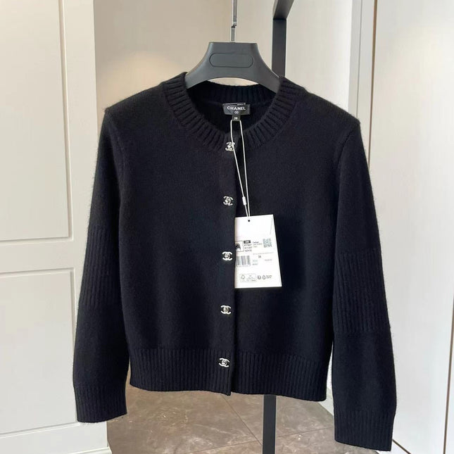 Chanel Black Cashmere Knitted Cardigan