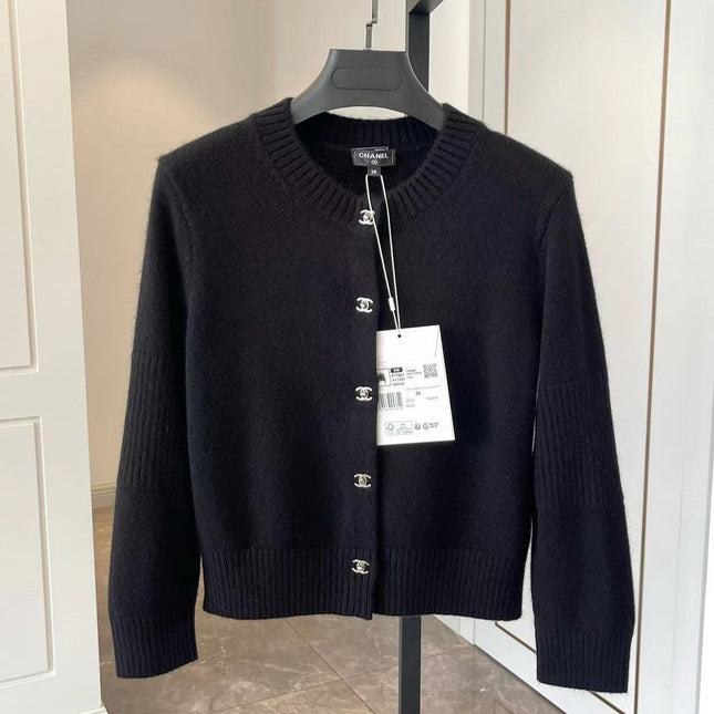 Chanel Black Cashmere Knitted Cardigan