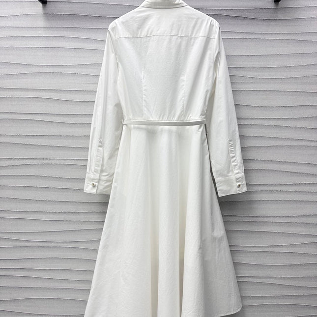 Gucci Midi Dress in White Cotton Poplin