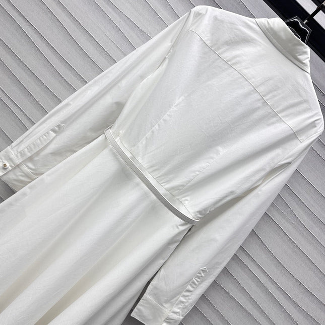 Gucci Midi Dress in White Cotton Poplin
