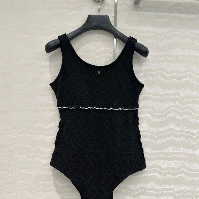Coco Double C Jacquard Logo Classic One-piece Swimsuit