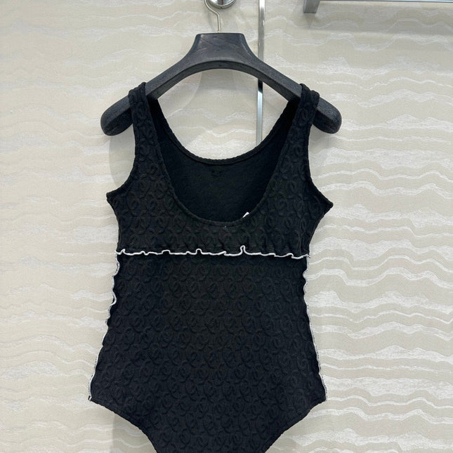 Coco Double C Jacquard Logo Classic One-piece Swimsuit