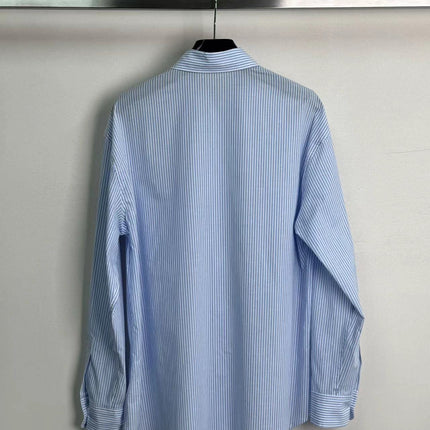 Celine Shirt Blue White Cotton