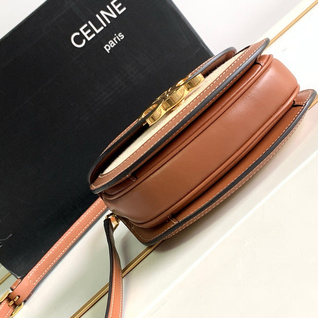 MINI BESACE CLEA 15 IN BROWN TEXTILE AND CALFSKIN