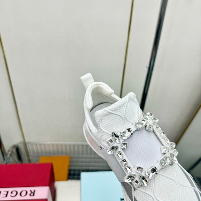 VIV' RUN SNEAKERS IN WHITE MIX SILVER GREY FABRIC