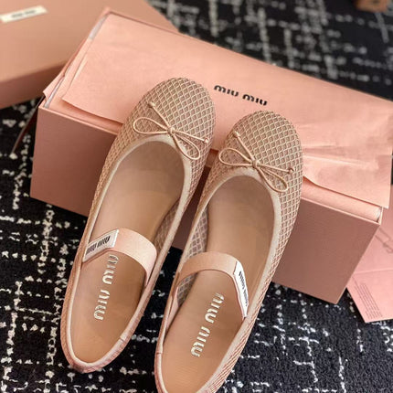 MM BALLET FLAT IN LIGHT PINK MESH