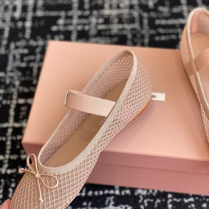 MM BALLET FLAT IN LIGHT PINK MESH