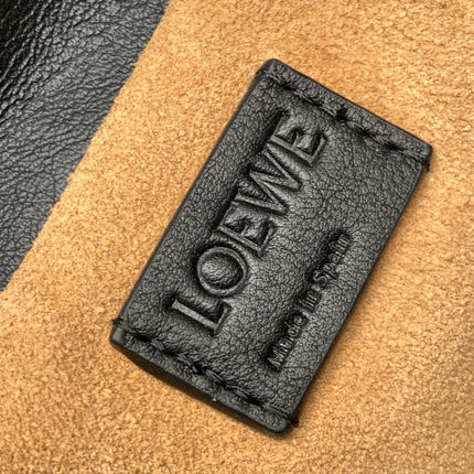 LOE MEDIUM 30 FLAMENCO KNOT IN BLACK LAMBSKIN