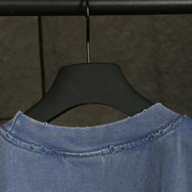 Balen Vintage Logo Blue Jersey T-Shirt