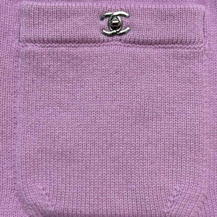 CC ICONIC SKIRT IN PINK WOOL KNIT WITH FRONT POCKETS