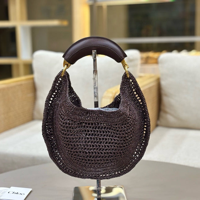 CHLOÉ 25S SUMMER BANANA HOBO BAG 36 IN BROWN