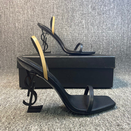OPAQUE HIGH HEELS IN BLACK CALFSKIN