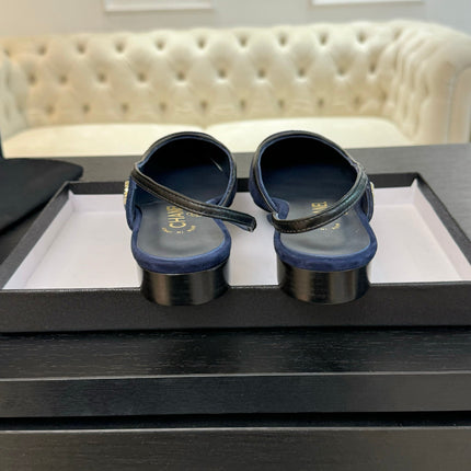 CC SLINGBACK IN NAVY BLUE MIX BLACK SUEDE