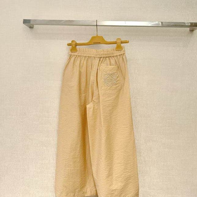 LOEWE SET IN BEIGE COTTON WITH EMBROIDERED LOGO